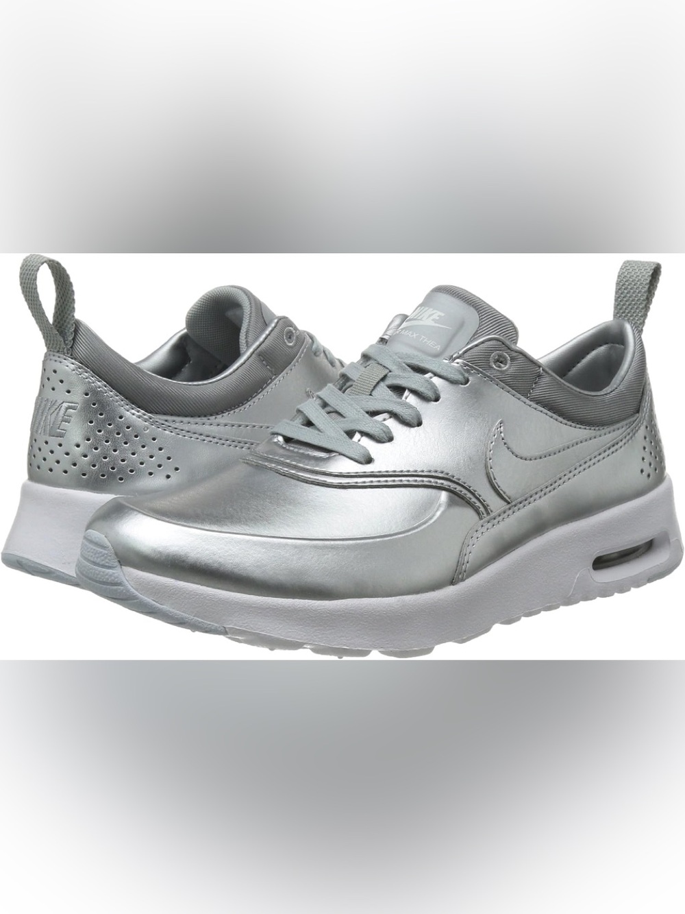 Nike AIR MAX THEA METALLIC Silver womens running-shoes Sz 9